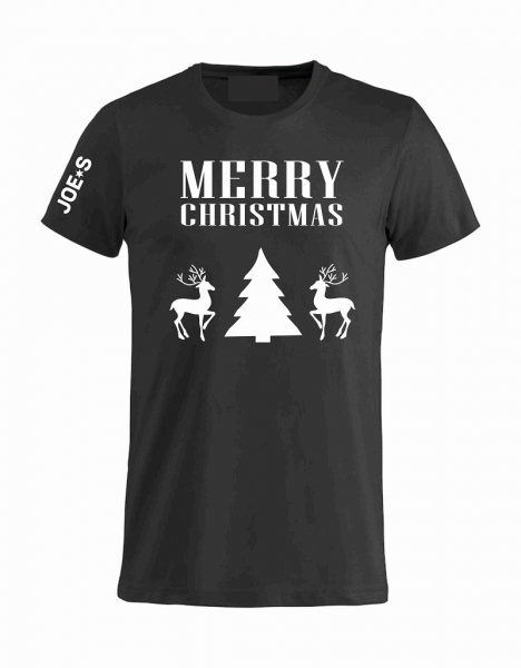 T Shirt Merry Christmas Rentier schwarz-weiß, günstig kaufen